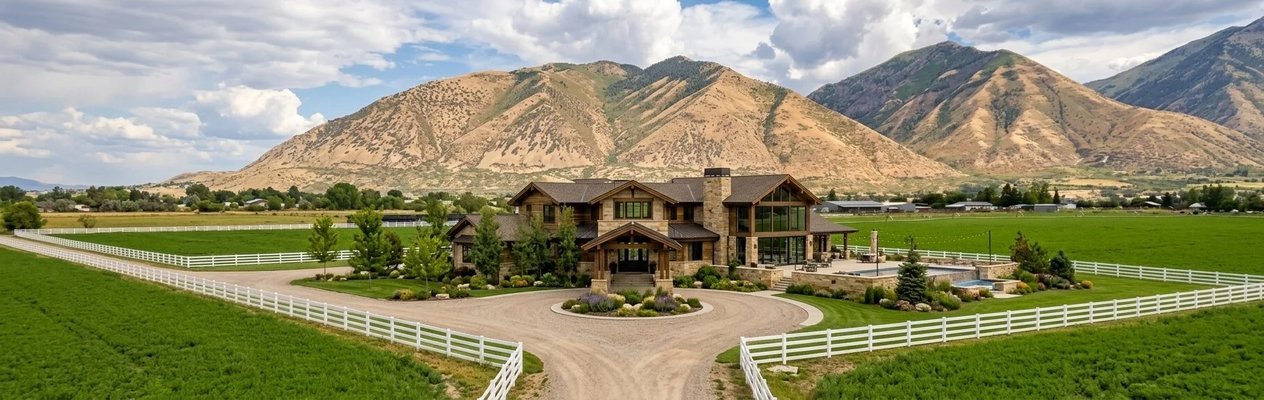 Loafer View Retreat estate and event center with mountain views, architectural rendering