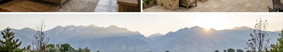 Panoramic view of Loafer Mountain and the Wasatch Range from the estate